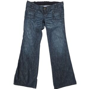 GAP Low Rise Maternity‎ Jeans Flare SIZE 2 Blue Stretchy Waist Denim Bootcut